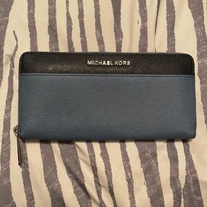 Blue michael kors wallet